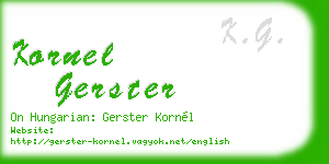kornel gerster business card